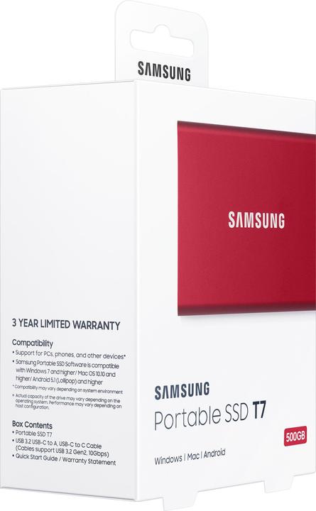 Image du produit Samsung Portable T7 Red (0.50 To)
