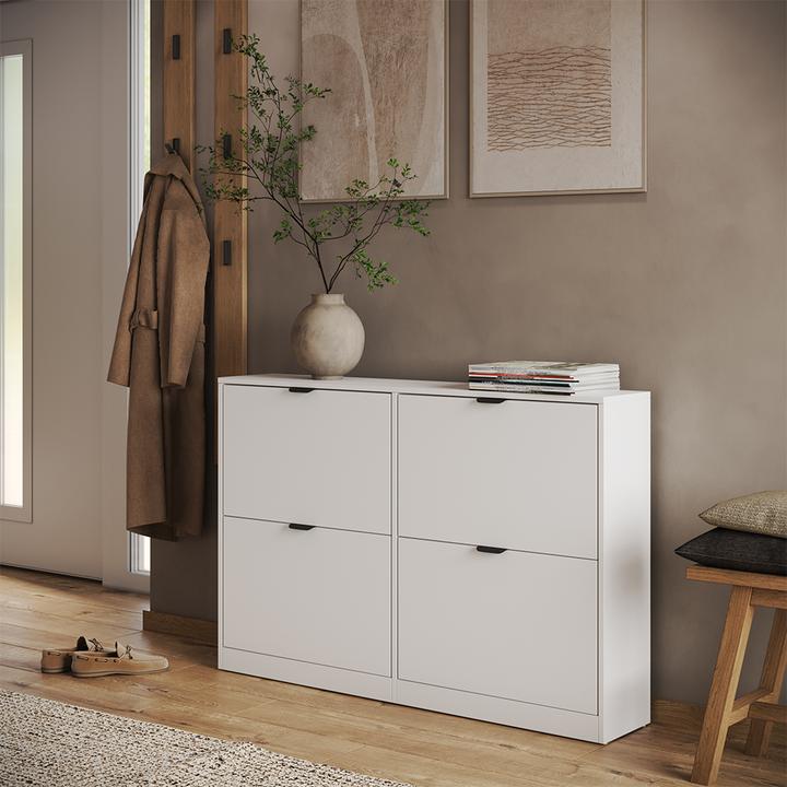 Produktbild Vicco Schuhkipper Gizmo, Weiss, 115 x 77.6 cm mit 2x2 Fächern (22 x 115 x 77.60 cm)