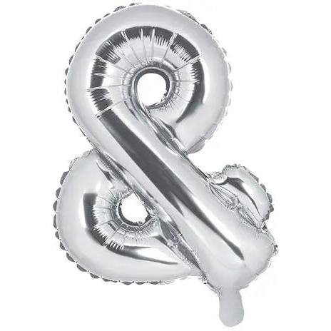 Partydeco Ballon "&" in Silber