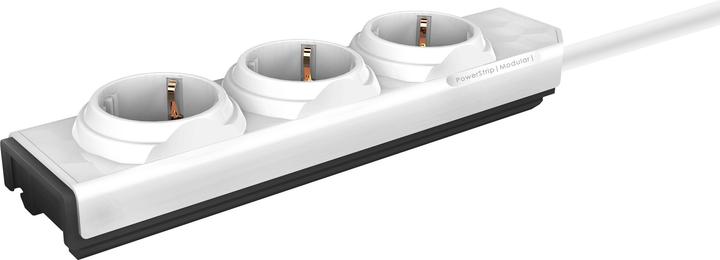 Allocacoc Power strip, 3 sockets, 1m, white/grey PDU MODULAR TYPE F 1M WHITE (3 x, 1 m)
