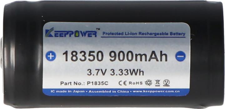 Actual product image Keeppower 18350 (1 pcs., 18350, 900 mAh)