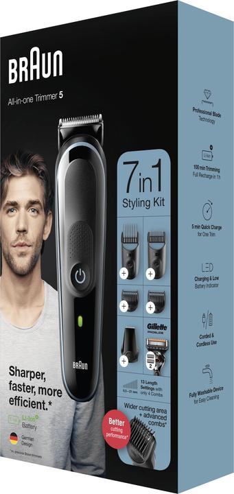 Actual product image Braun Multi-Grooming Kit 5 MGK5345, 7-in-1 Beard Trimmer for Men, 5 Attachments