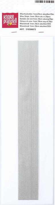 Actual product image Knorr Prandell Decorative wax strips 200x1mm PU=30 pieces aluminium silver