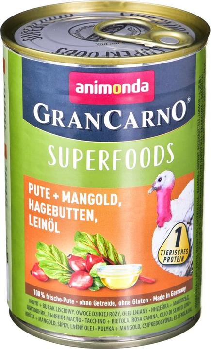 Image du produit animonda GranCarni SUPERFOODS DINDE - boite 400g (Adulte, 1 pcs, 600 g)