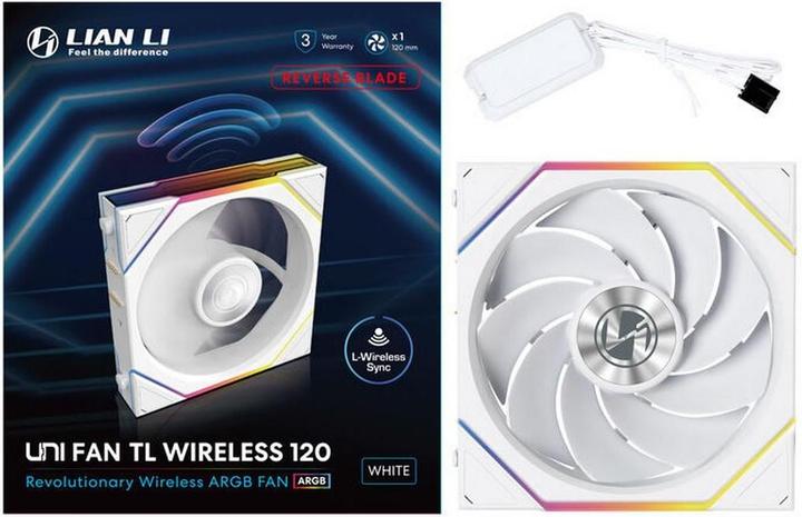 Image du produit Lian-Li UNI FAN TL Wireless Lüfter, ARGB, PWM - Reverse Blade, 120mm, weiss (120 mm, 1 x)