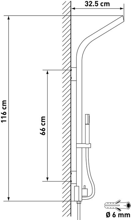 Image du produit Diaqua Colonne de douche Palea aluminium noir