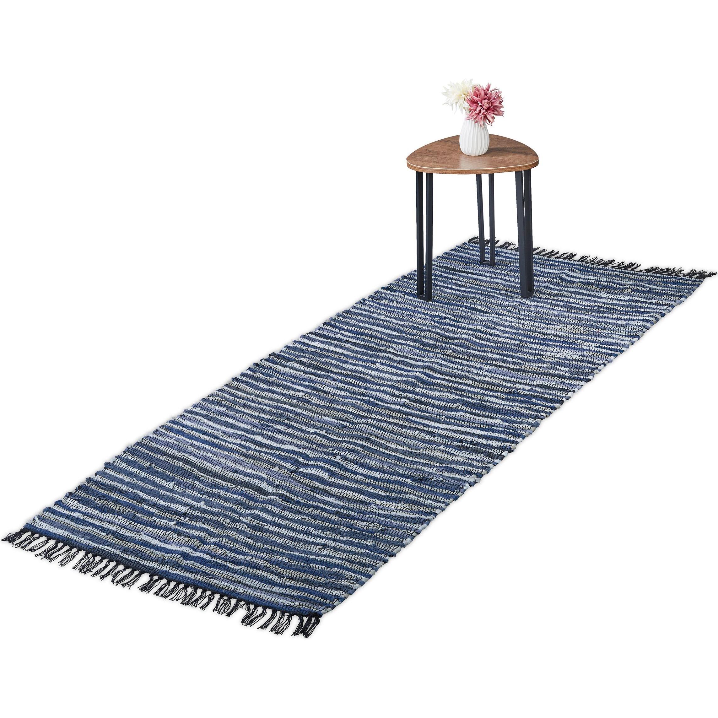Relaxdays, Teppich, Flickenteppich (200 x 80 x 1 cm)