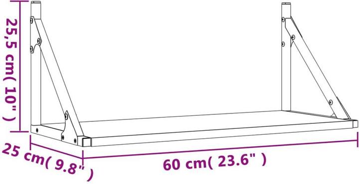 Immagine prodotto vidaXL Wandregal (60 x 25 x 25.50 cm)