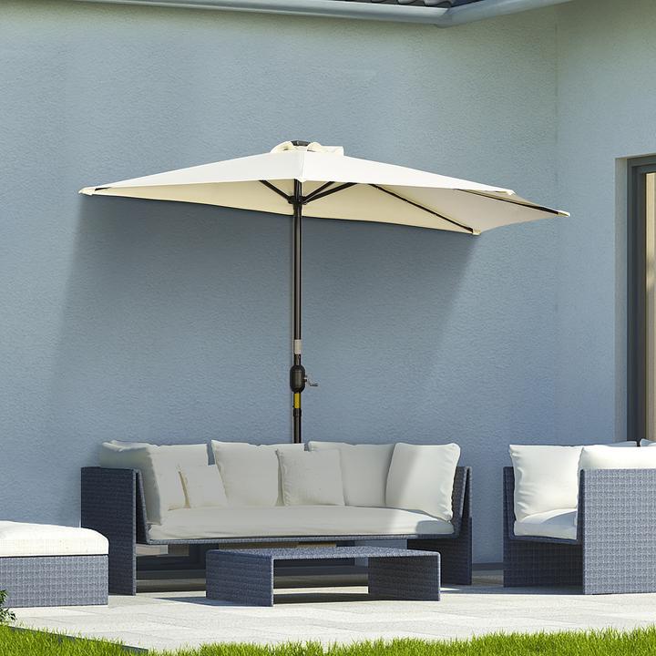 Produktbild Outsunny Terrassenschirm mit Solarpaneel und LED (1.35 m)