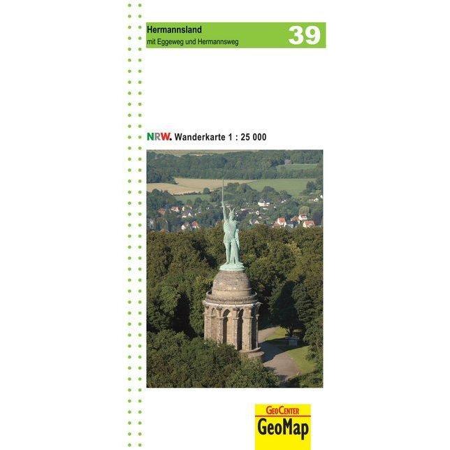 Hermannsland mit Eggeweg und Hermannsweg Blatt 39, topographische Wanderkarte NRW, Landkarte