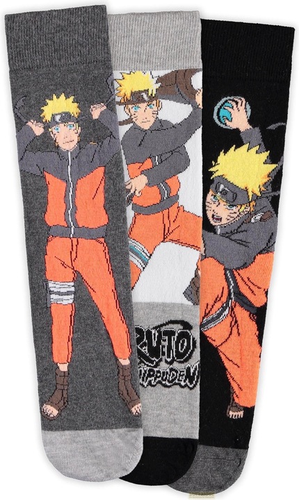 Difuzed NARUTO SHIPPUDEN - Naruto - Pack de 3 paires de chaussettes (T43-46) (3er Pack, 43, 46)