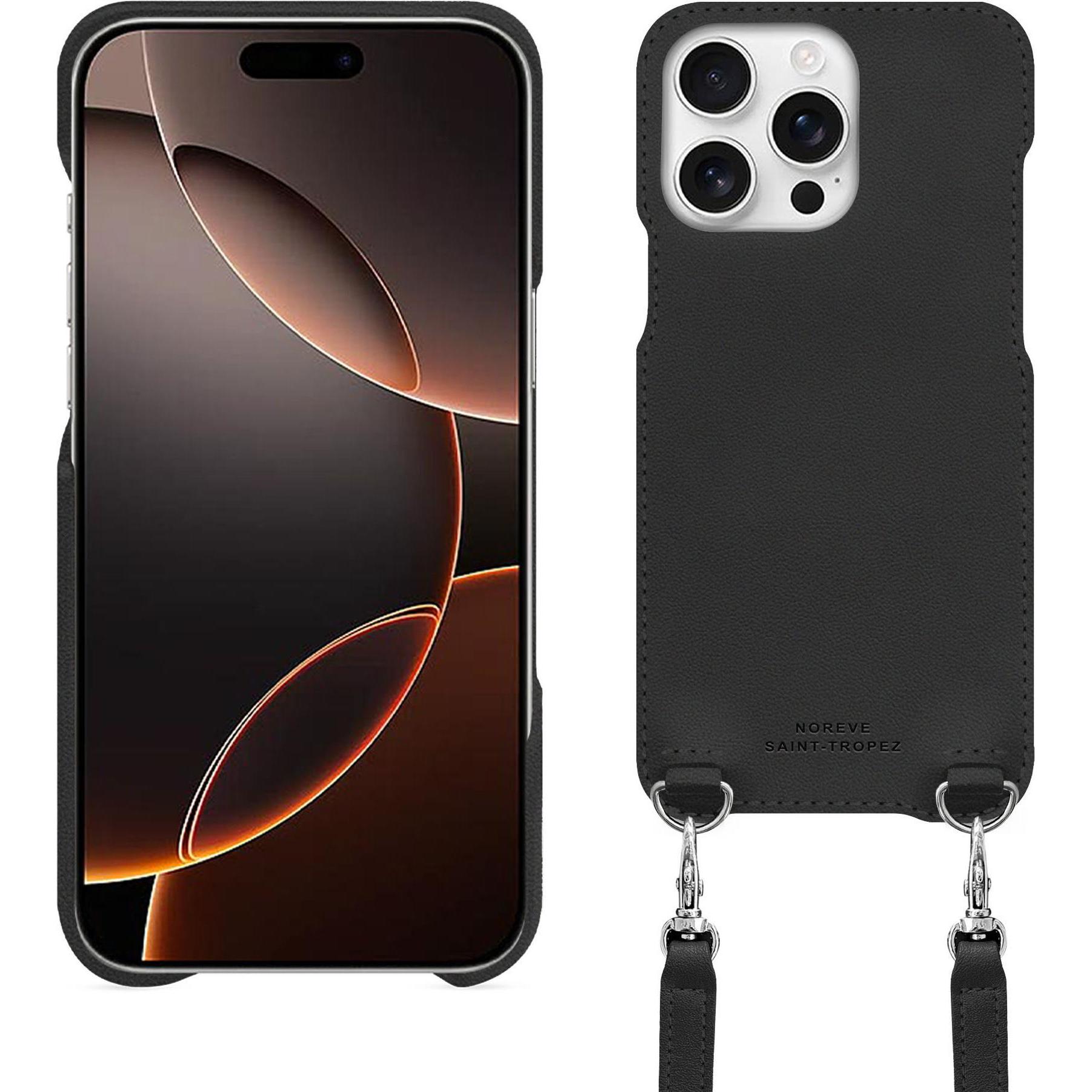 Thumbnail - Noreve Schutzhülle mit Schulterriemen Apple iPhone 16 Pro (Apple iPhone 16 Pro), Smartphone Hülle, Schwarz