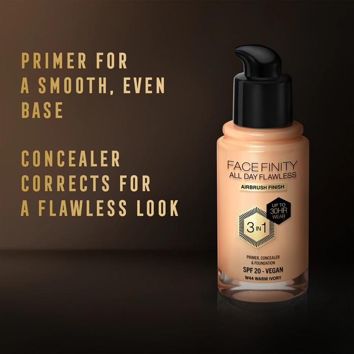 Image du produit Max Factor FACEFINITY All Day Flawless 3in1 Foundation No. W44 Warm Ivory 30ml (W44)