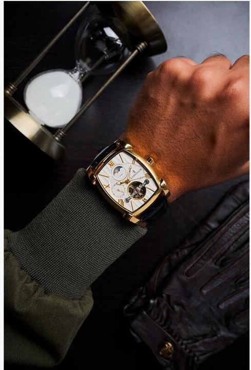 Thomas Earnshaw Orologio Uomo Automatico ES-8296-06 - Quadrante Cuore Aperto, Fase Lunare, Pelle
