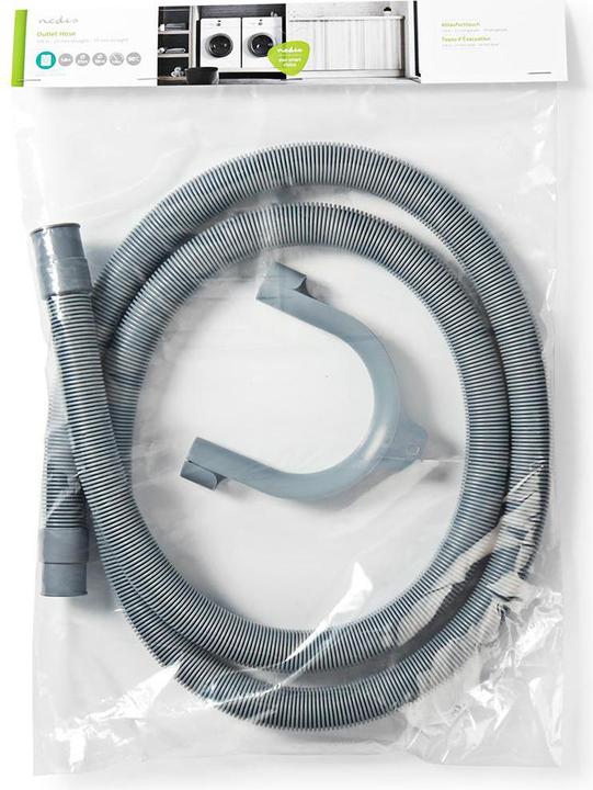 Produktbild Nedis Ablaufschlauch | 21 mm | 19 mm | 1.5 bar | 90 °C | 1.80 m | Anwendung: Schüssel / Waschmaschin