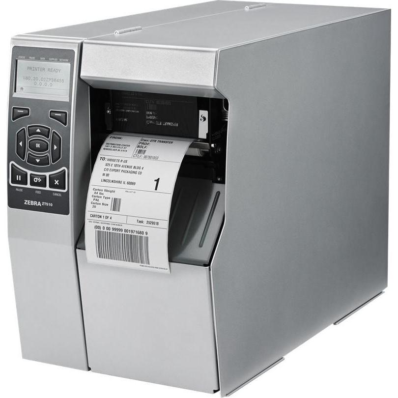 Thumbnail - Zebra ZT510 Thermotransfer Etikettendrucker USB LAN Seriell BT NFC Cutter (300 dpi), Etikettendrucker, Grau