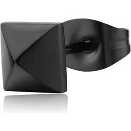 Sagapo, Ohrringe, S'Agapo Black Steel Single Earring Snap Snp26