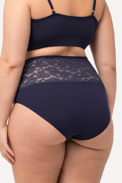 Immagine prodotto Ulla Popken Maxi slip a vita alta in confezione doppia con orlo di pizzo (62, Confezione da 2)