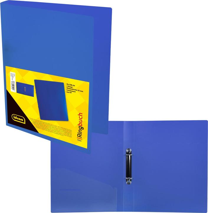Actual product image Idena Ring binder A4 PP blue 35mm 2 rings (A4, 35 mm, 1 Piece)