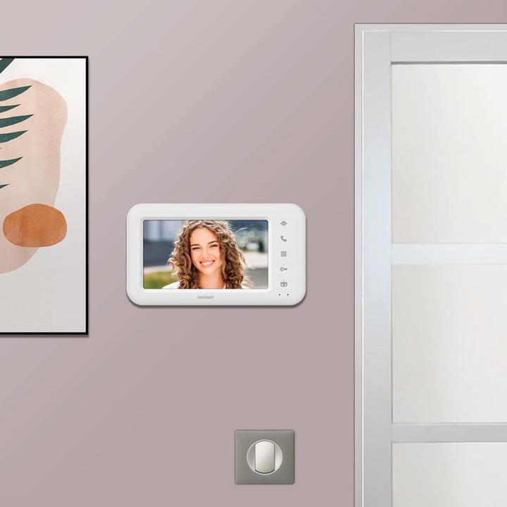 Actual product image Avidsen ELIA video door intercom wired complete set white, aluminium (Cable)