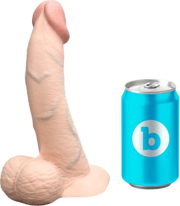 Actual product image Earthly Body Slipskin Realistic Silicone Dildo 8 Inch Curved Cream