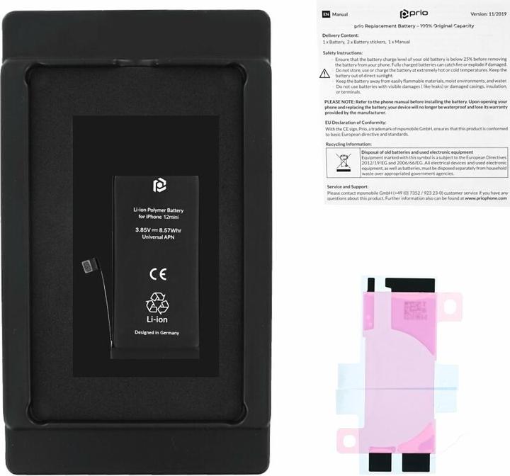 Produktbild prio Akku für Apple iPhone 12 mini (Universal APN)