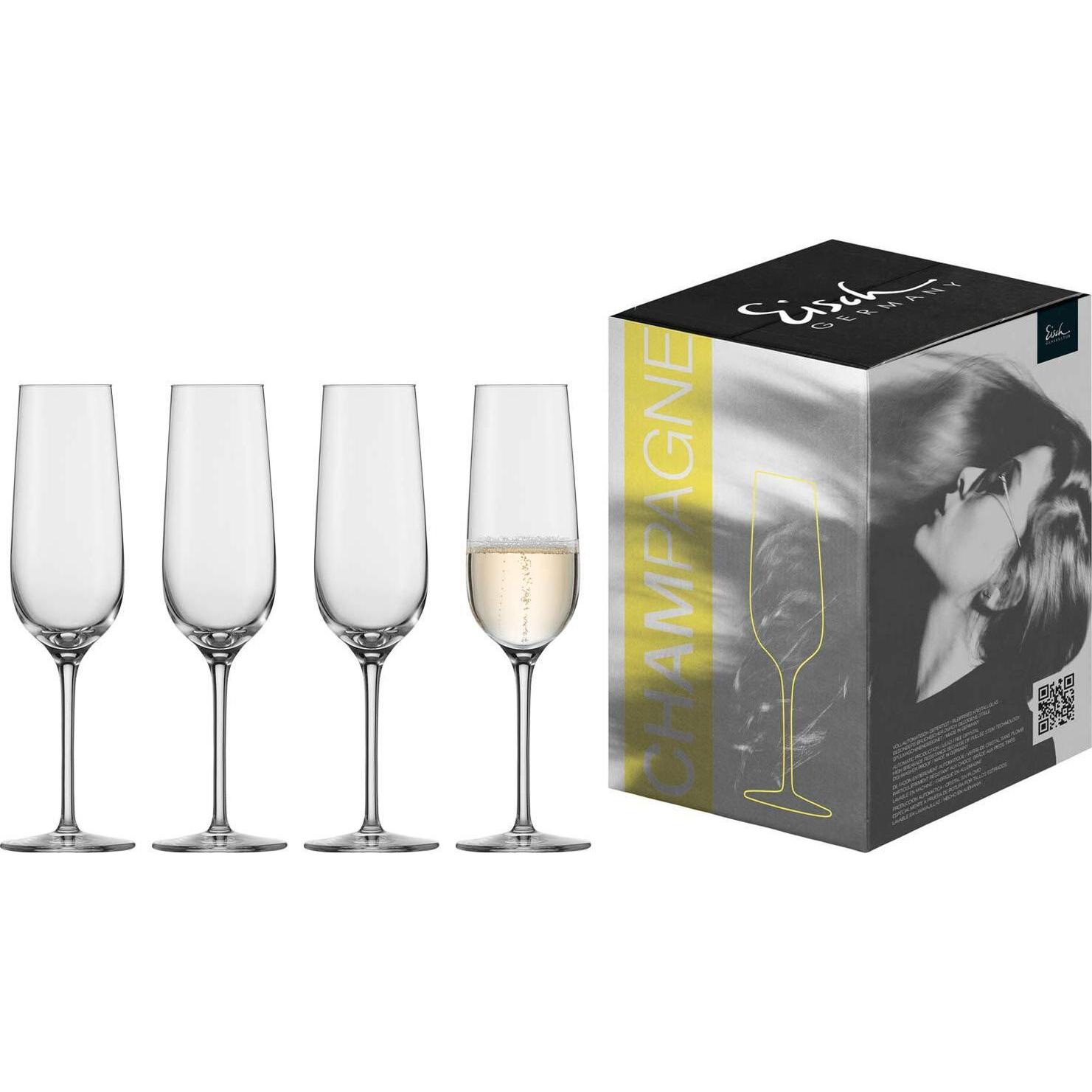 Eisch Vinezza Sekt 4er Set, Weingläser, Transparent