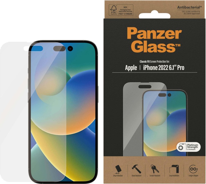 Productafbeelding PanzerGlass Classic Fit (1 Stuk, Apple iPhone 14 Pro)