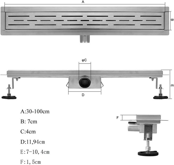 Produktbild S Sienoc Duschrinne mit Siphon (600 mm)