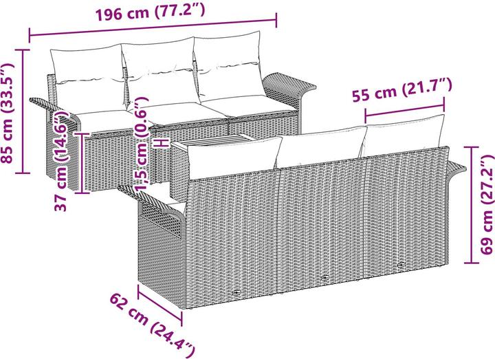 Produktbild vidaXL Gartensofa-set