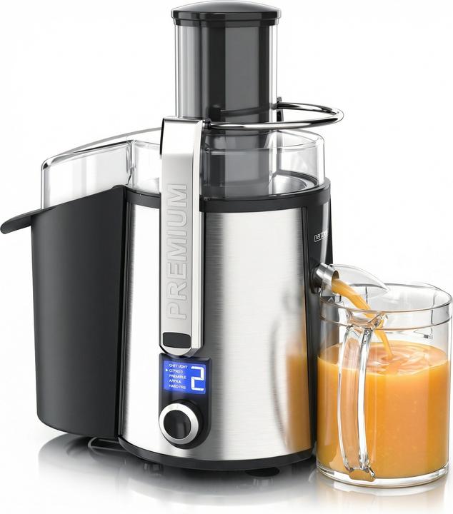 Produktbild Arendo Zentrifugalentsafter,1000W, BPA Frei, Edelstahl, XXL-Einfüllschacht, Programme, Display, Tropfstopp