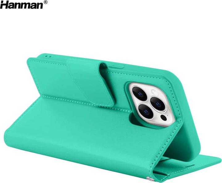 Produktbild Hanman Apple iPhone 17 Pro - Mill Flip Case mit 3 Kartenfächern, Türkis (Apple iPhone 17 Pro)