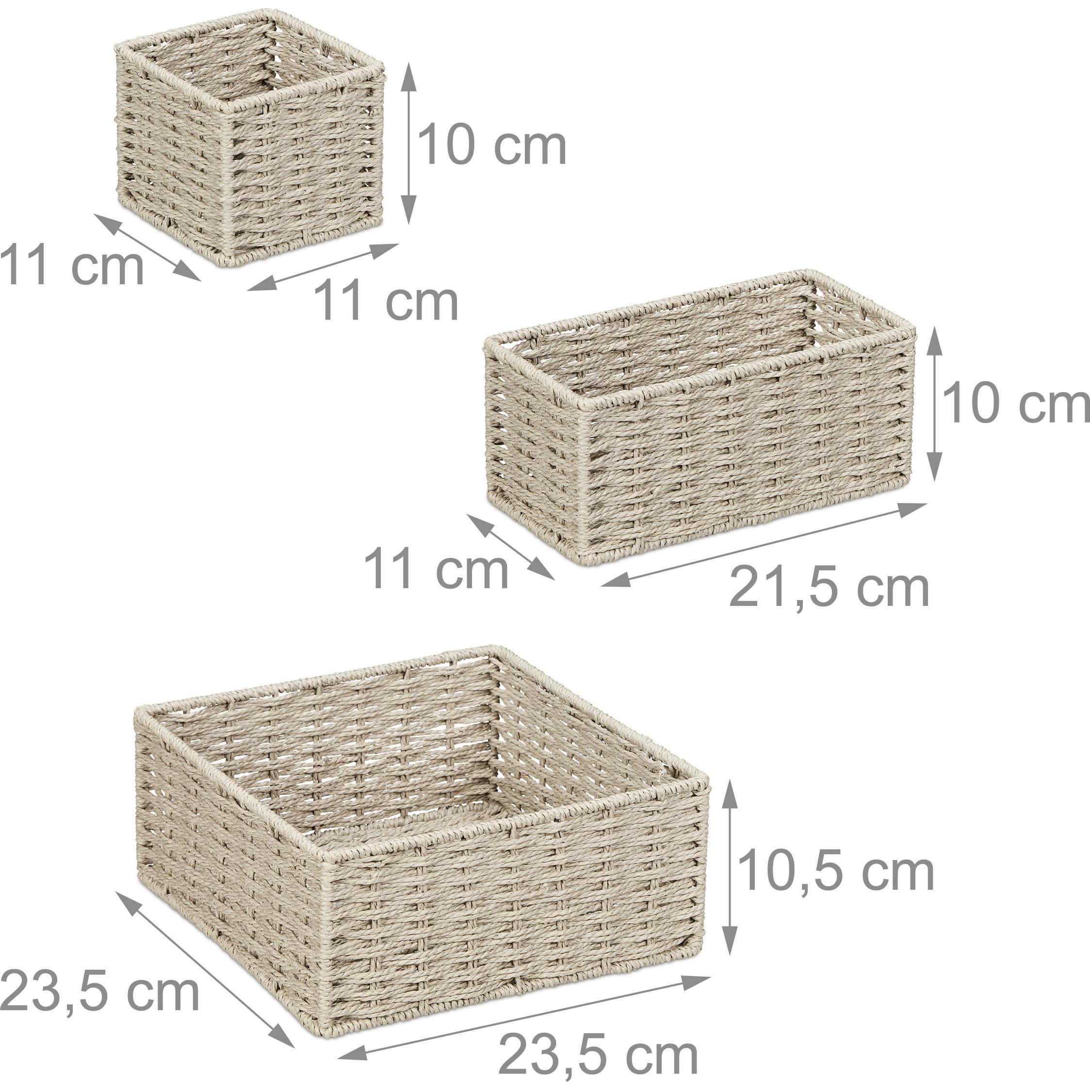 Thumbnail - Relaxdays, Aufbewahrungskorb, 4tlg. Aufbewahrungskorb Set (4 x, 23.5 x 23.5 x 10.5 cm)