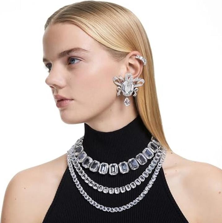 Actual product image Swarovski Millenia necklace Oversized crystals Octagon cut White Rodium topcoat Metal No Gemstone (Metal)
