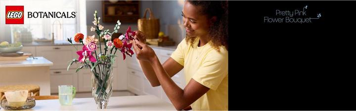Actual product image LEGO Schöner Rosafarbener Blumenstrauss (10342, LEGO Icons, LEGO Botanical)