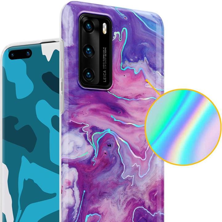Image du produit Cadorabo Couverture IMD TPU Marbre coloré (Huawei P40)