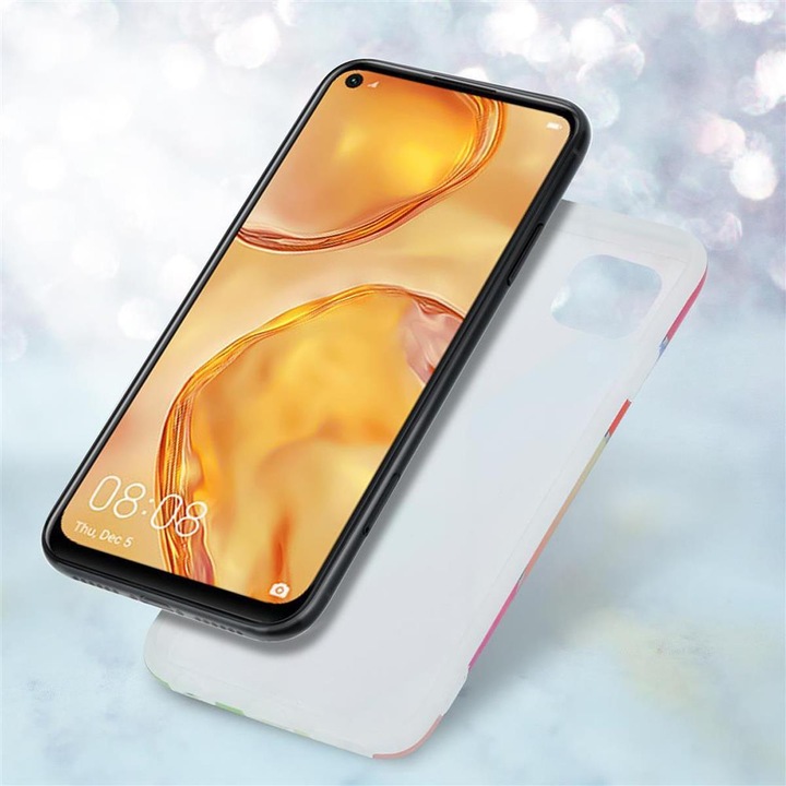 Produktbild Cadorabo IMD TPU Bunter Marmor Cover (Huawei Nova 7i, Huawei Nova 6 SE, Huawei P40 Lite)