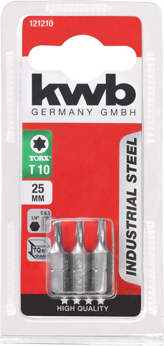 Actual product image kwb 121210 Hexagon bit T 10 steel 3 pcs. (T 10)