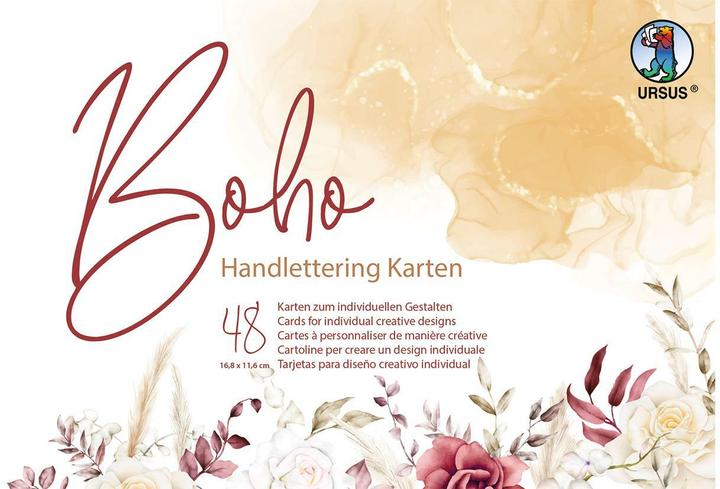 Ursus Handlettering kaarten Boho 48ST assorti (300 g/m², 1 x)