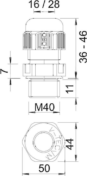 Immagine prodotto OBO Bettermann Pressacavo V-TEC VM M40 grigio chiaro