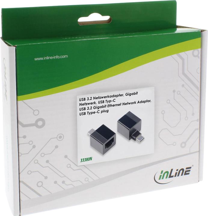Actual product image InLine USB 3.2 to 1Gb/s network adapter (USB 3.2, RJ45 (1x))