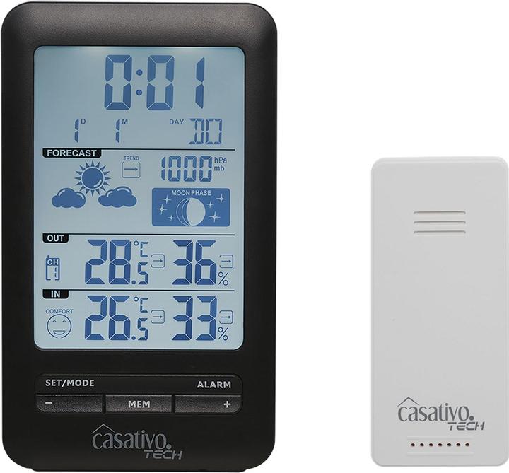 Produktbild Casativo Funk-Wetterstation mit Aussensensor, Barometer & Wettertrend