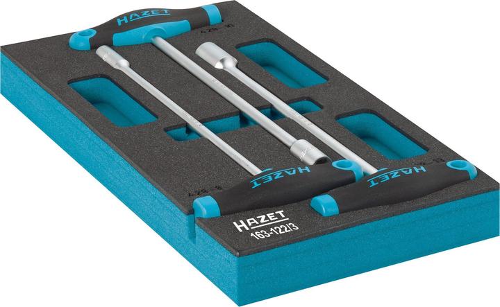 Produktbild HAZET Steckschlüssel Satz ∙ mit T-Griff 163-122/3 ∙ Aussen Sechskant Profil ∙ 8 ∙ 10 ∙ 13 ∙ Anzahl W…