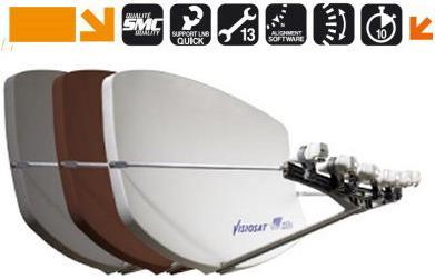 Cahors Big Bisat, Offsetantenne für 4 LNBs, 40mm (Parabolantenne, 36 dB, DVB-S / -S2)