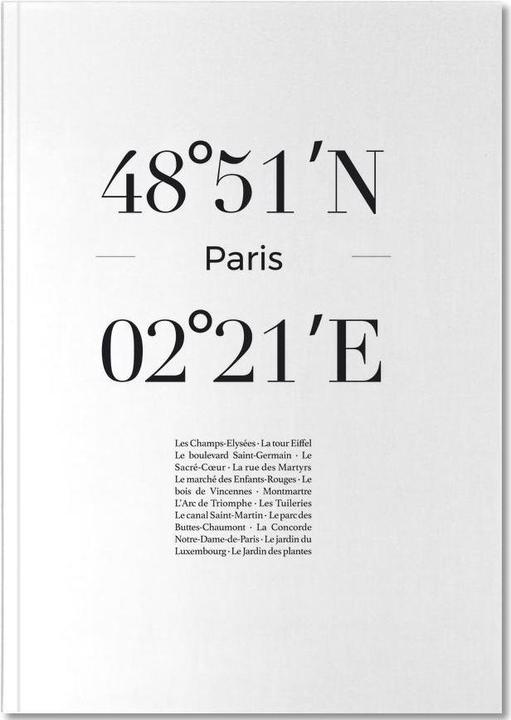 Image du produit Juniqe Coordonnées de Paris (A4, Pointillés)