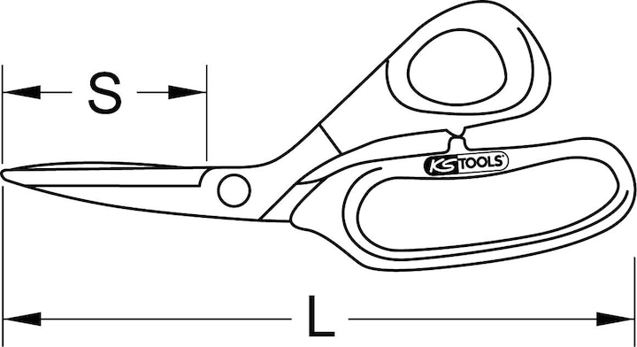 Actual product image KS Tools Carpet shears. 230mm 118.0012 (23 cm)