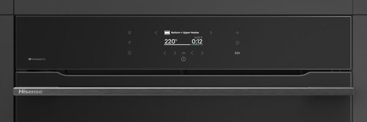 Actual product image Hisense Backofen Pyrolyse BlackGlass HI8 BI 614P8B Glasfront schwarz