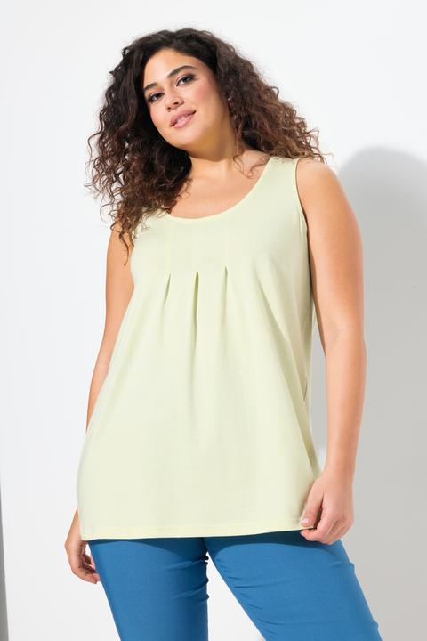 Produktbild Ulla Popken Top, Zierfalten, A-Linie, Rundhals, ärmellos, Modal (60)