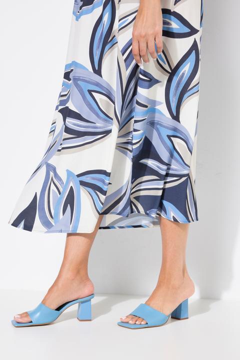 Image du produit Ulla Popken Robe maxi motif feuilles, cordon de serrage sous tunnel, manches courtes et décolleté en V (46, 48)