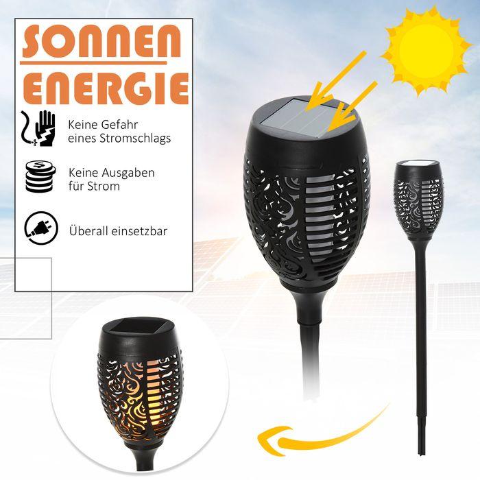 Produktbild Swisshandel24 Solarleuchte, Solarlampen Garten, 4er-Set Lampe, 6–8 h, IP44 Wasserfest, Kunststoff, Schwarz, Ø12 x (IP44)